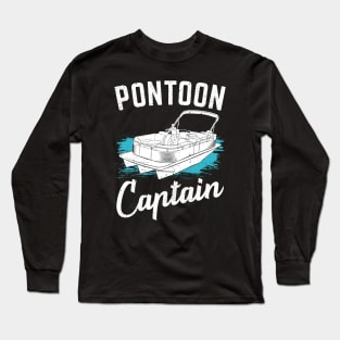 Pontoon Captain Boat Boating Gift Long Sleeve T-Shirt